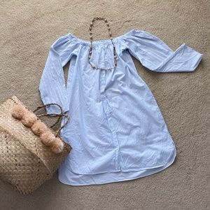 Zara button down off shoulder summer dress